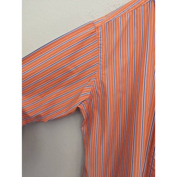 VTG Men’s American Living Coral & Blue Striped Button Down Classic Shirt SZ L - Picture 4 of 6